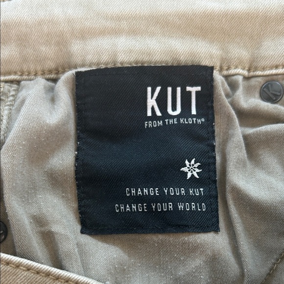 Kut from the Kloth Beige Frayed Hem Jeans - Picture 6 of 12